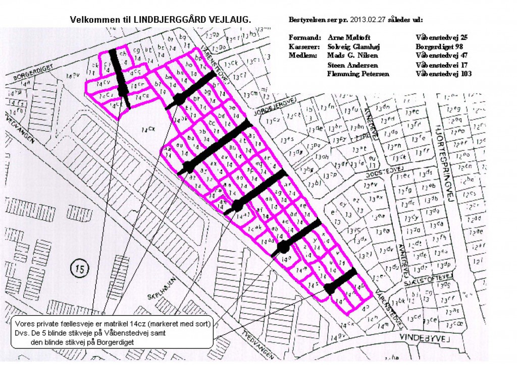 Lindbjergårds Vejlaug  Kort og bestyrelse 20130227